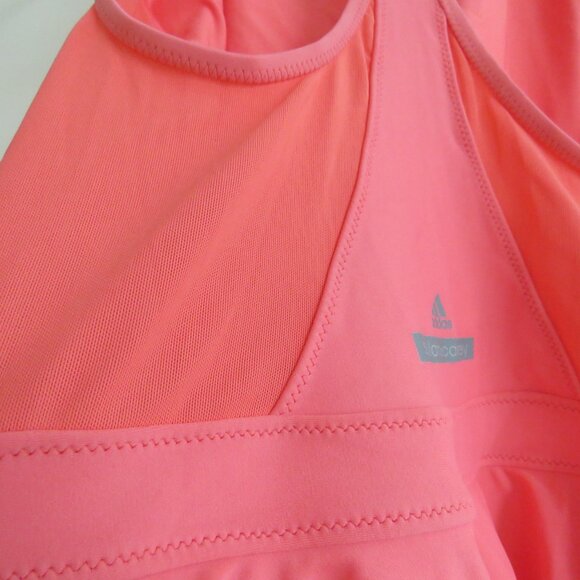 ADIDAS X STELLA MCCARTNEY Coral Pink One Piece Ruffle Swimsuit - Size L - Picture 12 of 14